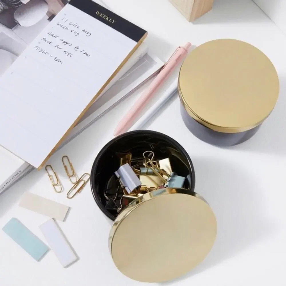 Z Gallerie Canisters Multi-Use Storage Duo Fabfitfun FFF Summer 2022 NEW Black